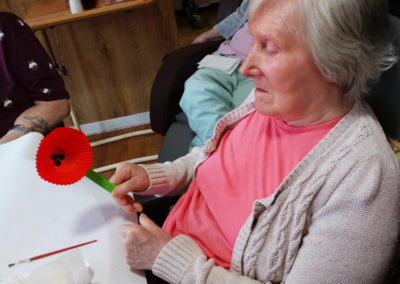 Meyer House residents made a big batch of Remembrance poppies