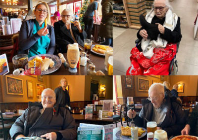 Meyer House residents shopping and enjoying lunch in a pub