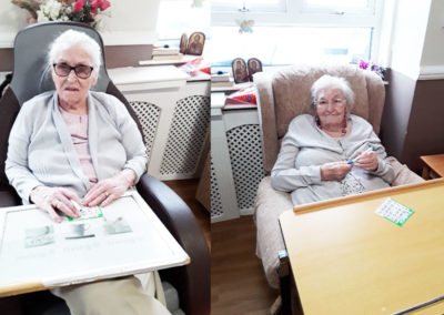 Meyer House residents with their bingo cards