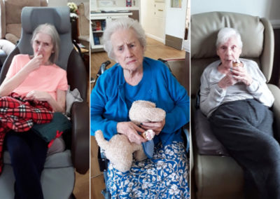 Residents enjoying ice-creams at Meyer House Care Home