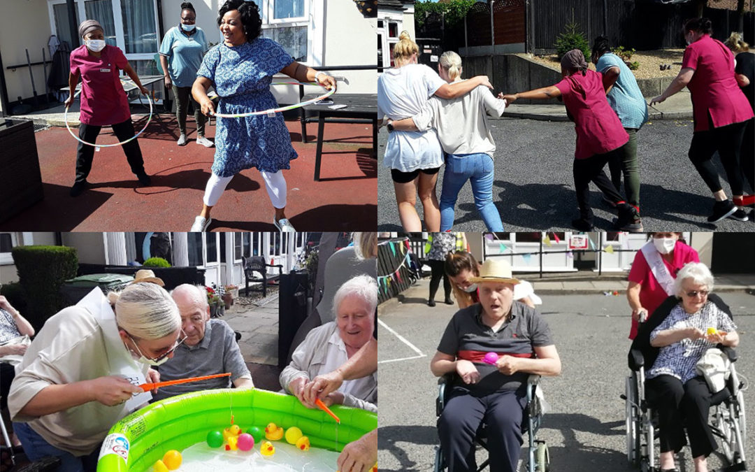 Team spirit for Sports Day at Meyer House Care Home