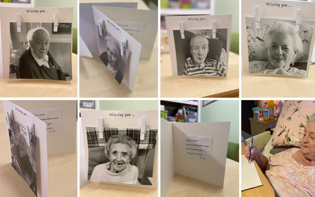 Residents make beautiful cards for their families at Meyer House Care Home