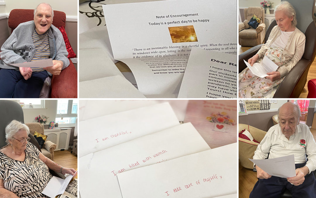 Residents at Meyer House Care Home receive uplifting letters from college students