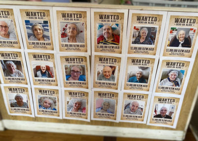 Wanted poster featuring Meyer House Care Home residents