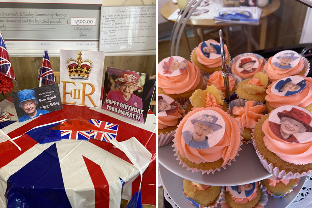 Decorations and cupcakes to celebrate the Queen's birthday at Meyer House Care Home