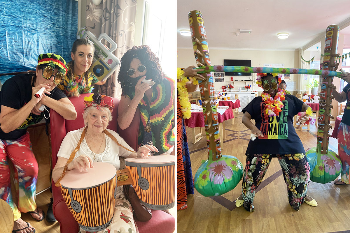 Bongo drums and limbo fun at Meyer House Care Home