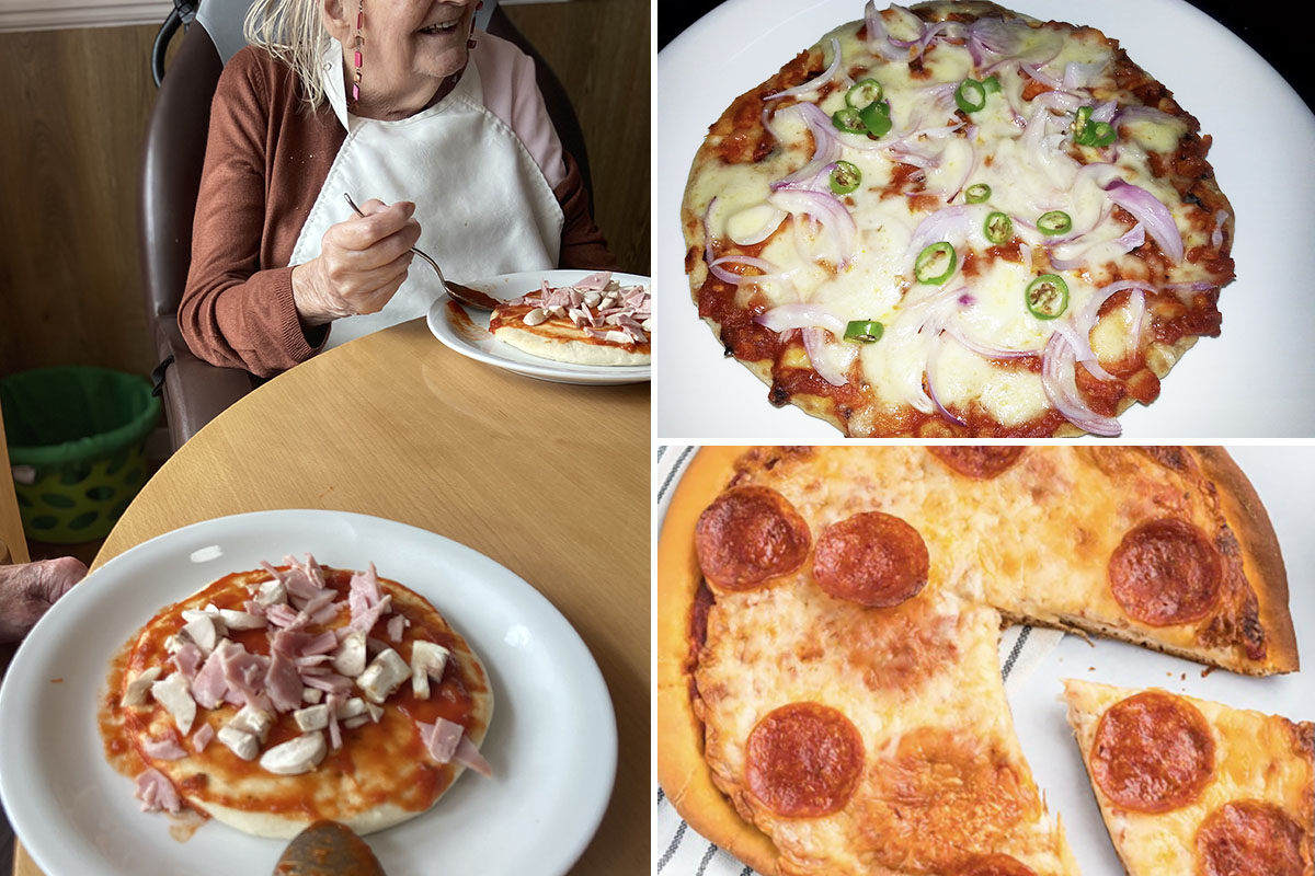 Home made pizzas at Meyer House Care Home