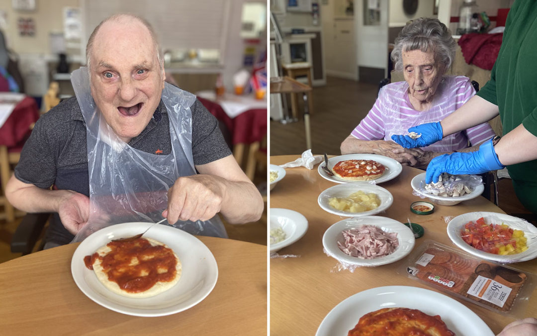 Pizza making at Meyer House Care Home