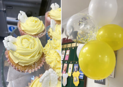Baby shower cakes and decorations at Meyer House Care Home