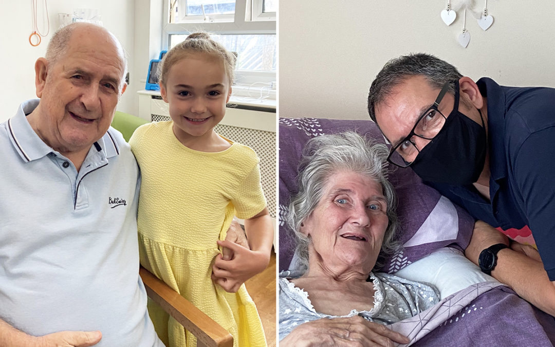 Family smiles at Meyer House Care Home