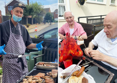 BBQ food and toasting marshmallows at Meyer House Care Home