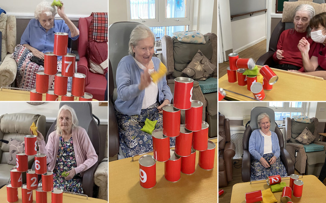 Tin can alley fun at Meyer House Care Home