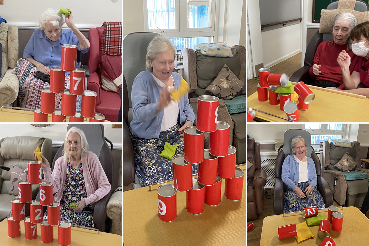 Tin can alley fun at Meyer House Care Home