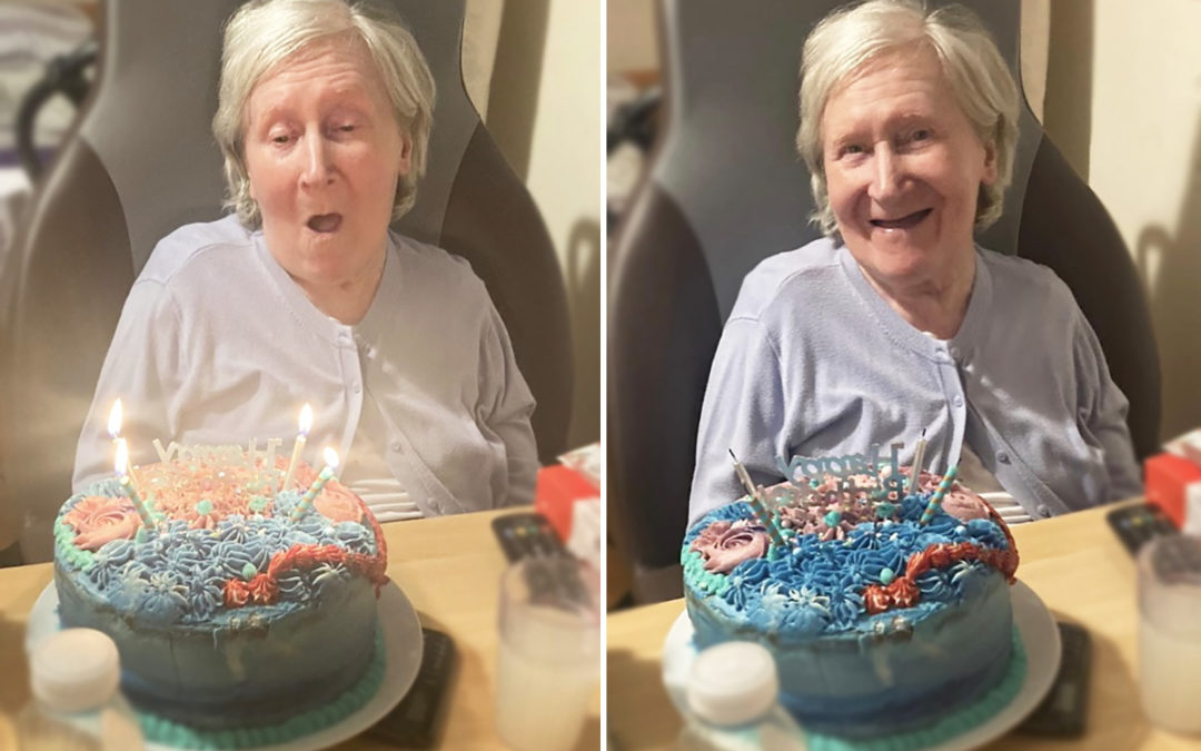 Happy birthday to Joan at Meyer House Care Home
