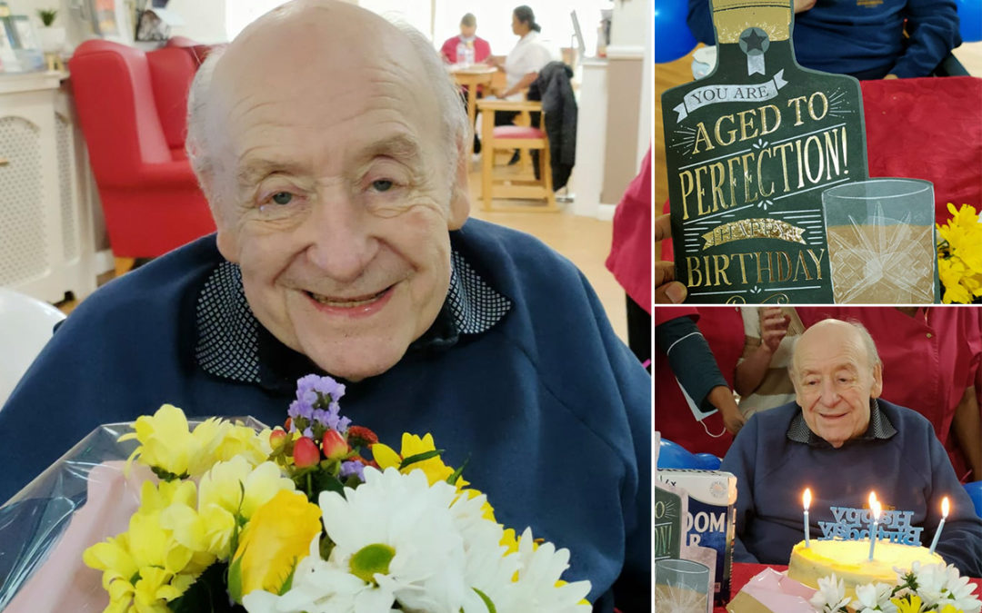 Happy birthday to Hugh at Meyer House Care Home