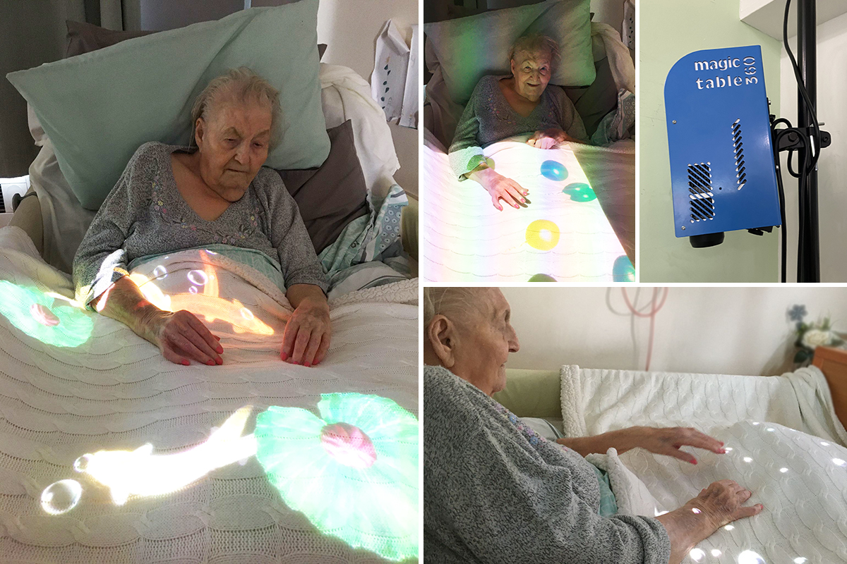 Meyer House Care Home residents enjoy magic table projector
