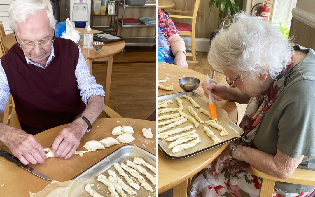 Baking cheese straws at Meyer House Care Home
