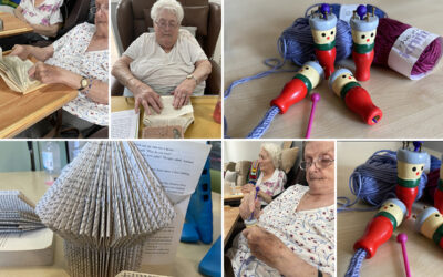 Book paper folding and French knitting at Meyer House Care Home
