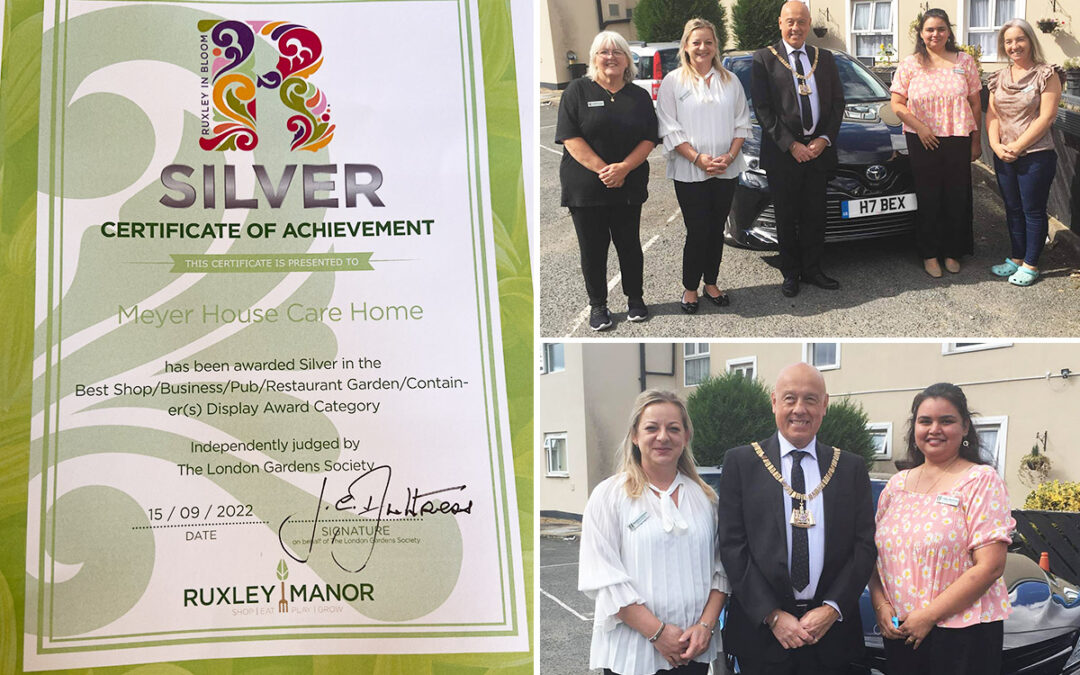 Meyer House Care Home wins Bexley in Bloom silver certificate
