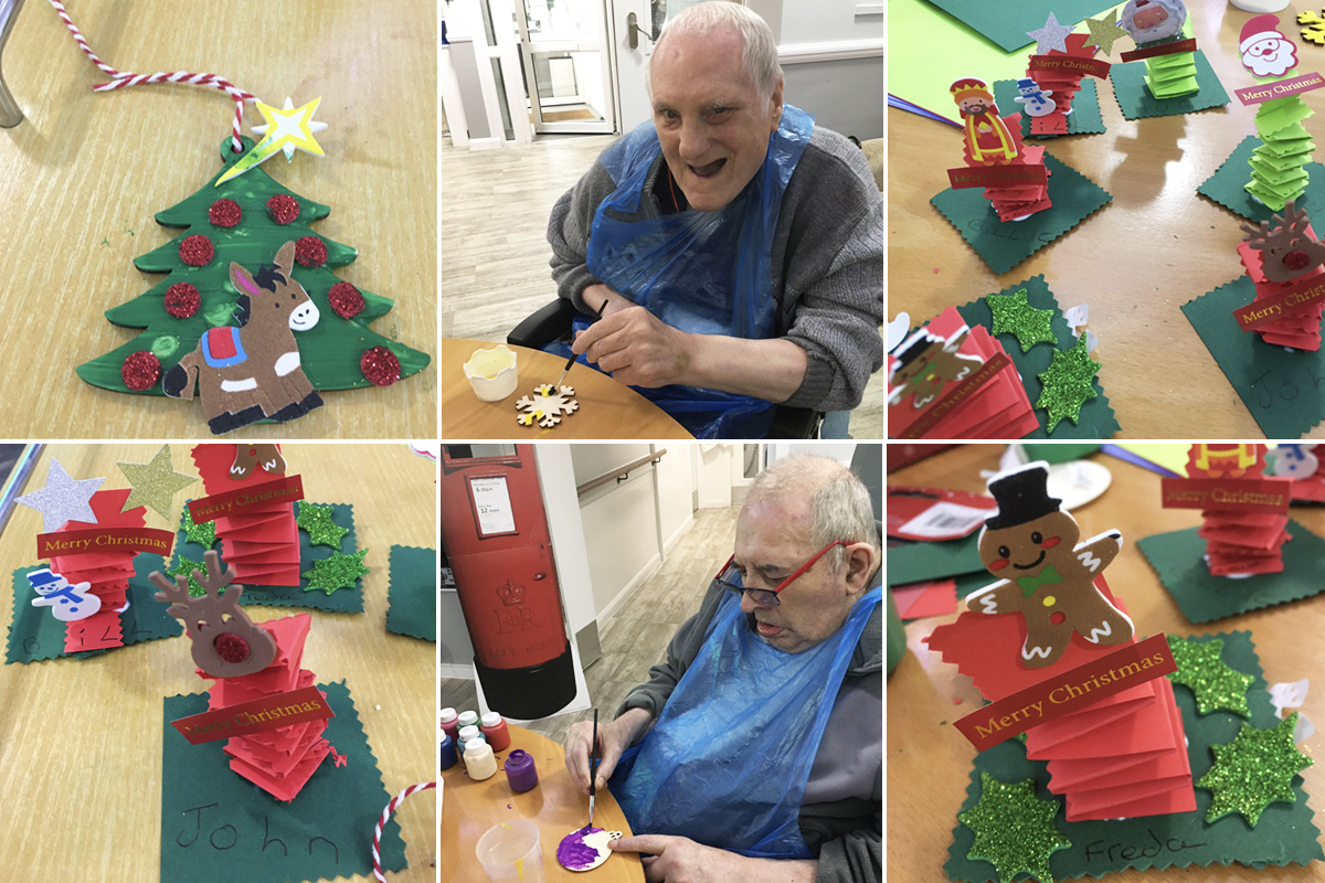 Bill and John making decorations at Meyer House Care Home