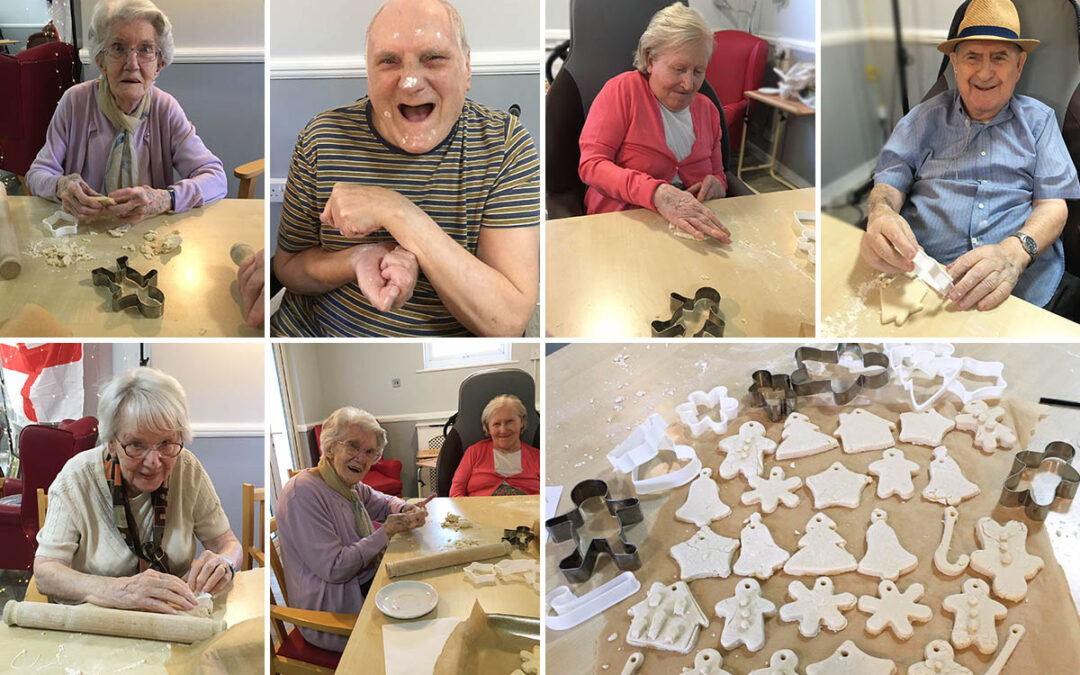 Making salt dough decorations at Meyer House Care Home