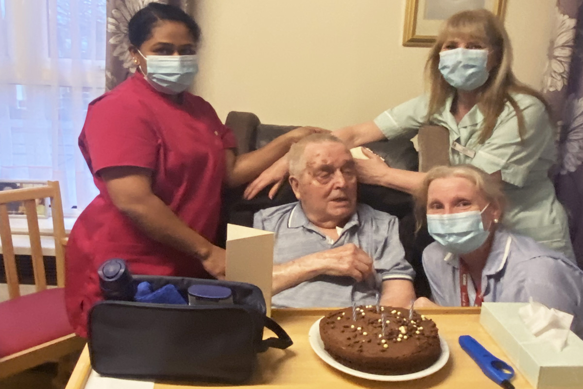 Happy birthday to John at Meyer House Care Home