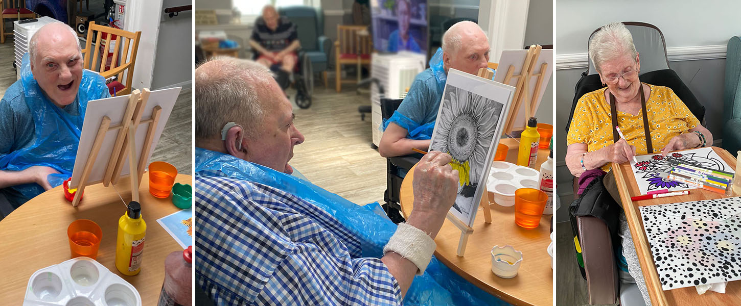 Painting session at Meyer House Care Home