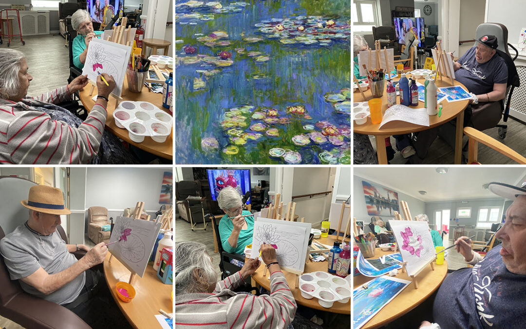 Monet painting and games at Meyer House Care Home