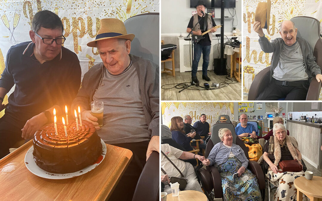 Birthday wishes and music at Meyer House Care Home