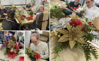 Meyer House Care Home residents make festive table decorations
