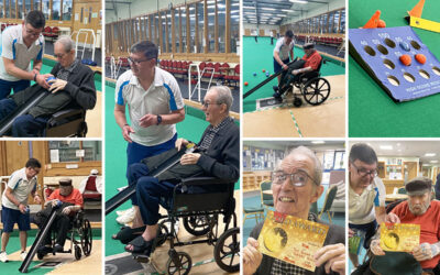 Meyer House Care Home gents visiting a local bowls centre