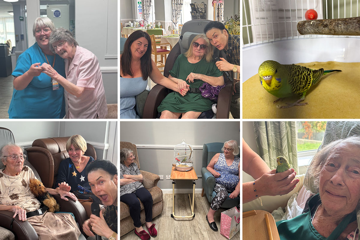 Musical afternoon and a visit from Delilah at Meyer House Care Home