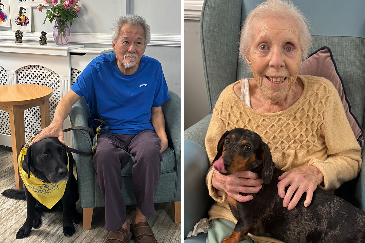 Meyer House Care Home residents are all smiles when Suzi and Dolly visit
