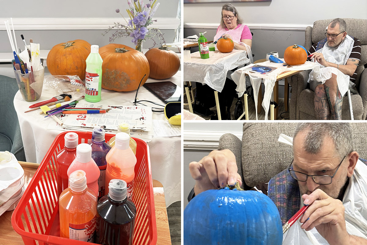 A spooktacular afternoon of pumpkin painting at Meyer House Care Home